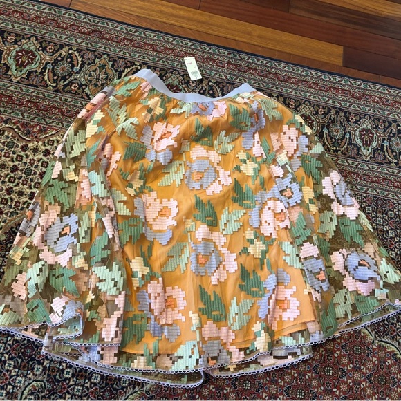 Anthropologie Maeve Pixilated Tulle Midi Skirt. NWT Sz M - Picture 6 of 7